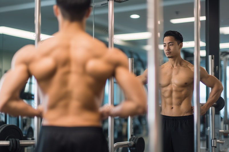 肌肉猛男在镜子前健身锻炼强身健体将康生活实拍锻炼背景,高清,摄影图,摄影图片,图片大全,摄影图免费下载